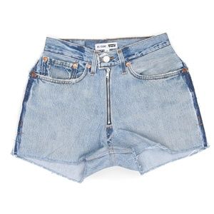 ReDone High Rise Exposed Zipper Shorts